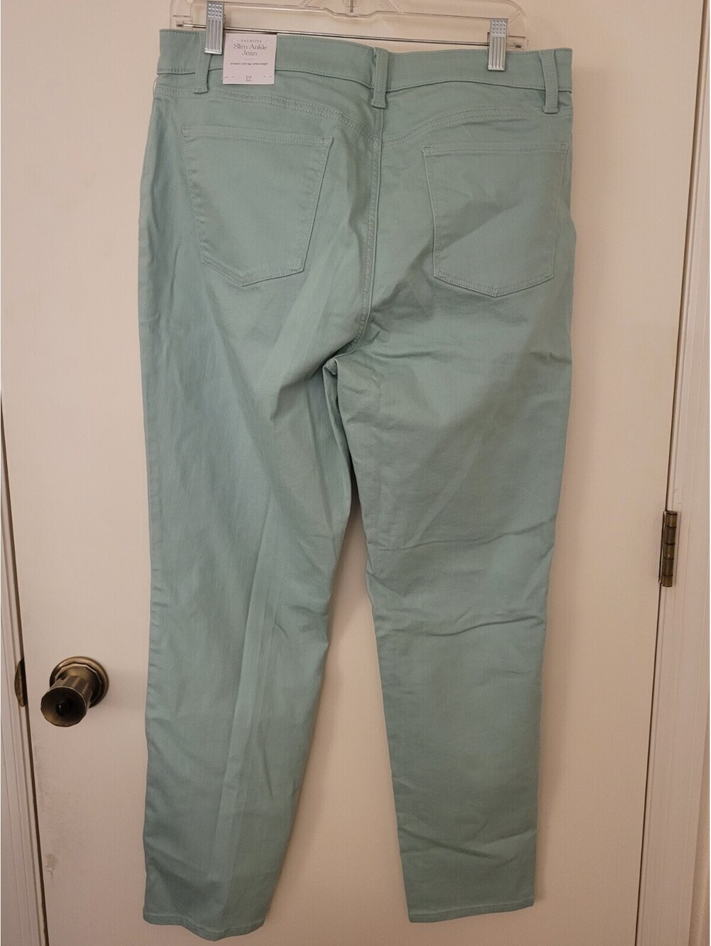 Talbots Women's Slim Ankle Jeans Mint Green Mid-Rise Stretch Size 12 NWT Classic - Picture 4 of 9